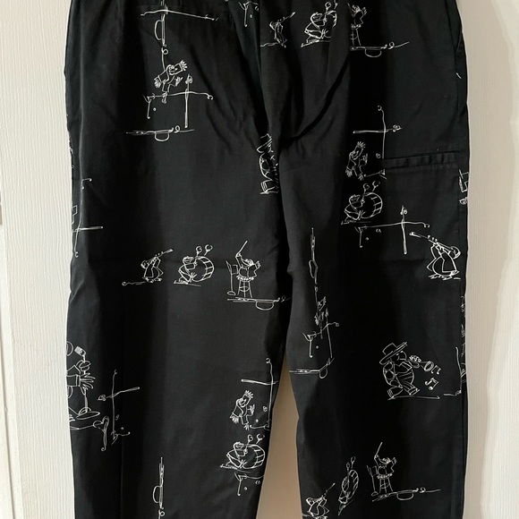 Chico's Bird & Frog Print Capri Pants  Size 3 Xl 16 Us Black/white, Zip Up, - Picture 11 of 16